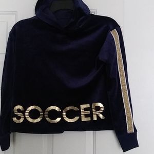 PRICE DROP Girls soccer velour sweatshirt